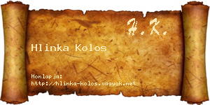 Hlinka Kolos névjegykártya